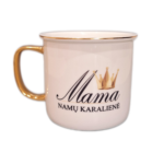 Porcelianinis puodelis “Mama namų karalienė”