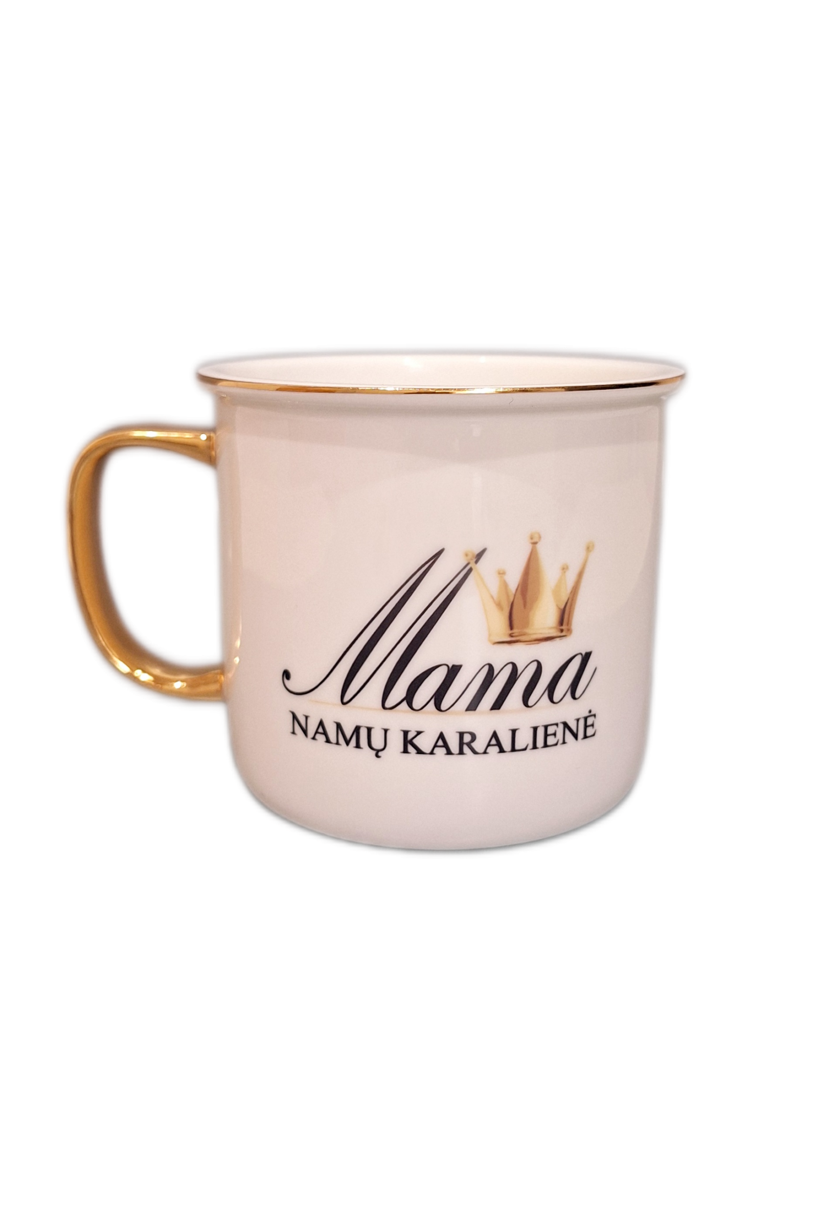 mamaporc Porcelianinis puodelis “Mama namų karalienė” - Image 1
